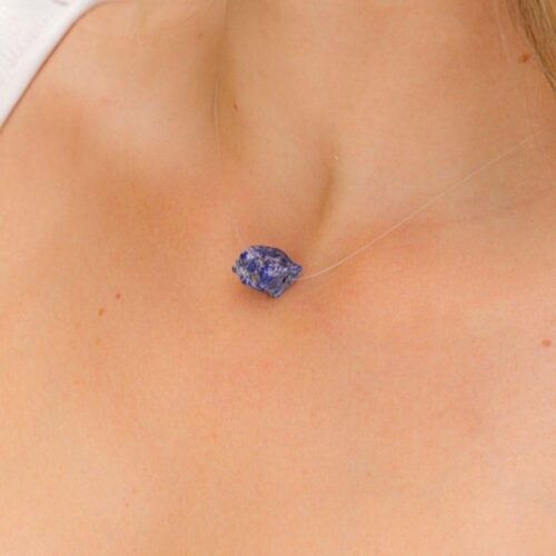 Collar lapislázuli hilo transparente imagen 01