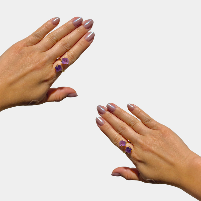 Anillo doble amatista - Imagen 2