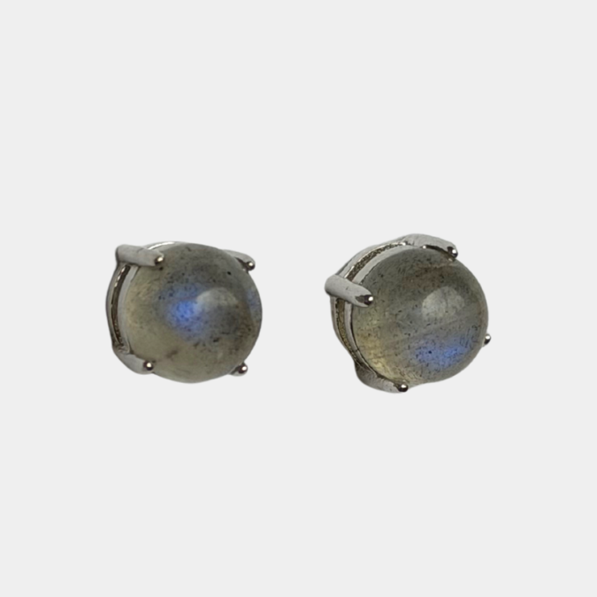 Aretes labradorita plateados