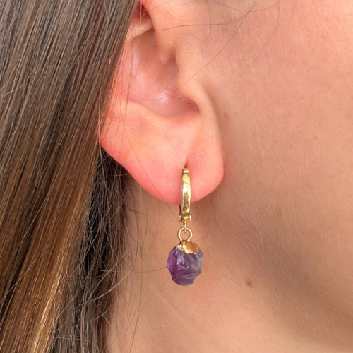 Candonga dorada amatista en bruto